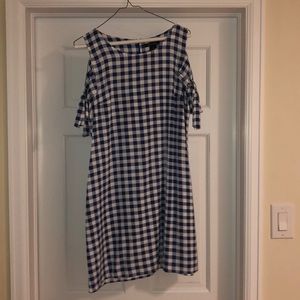 White and Blue Gingham Dress